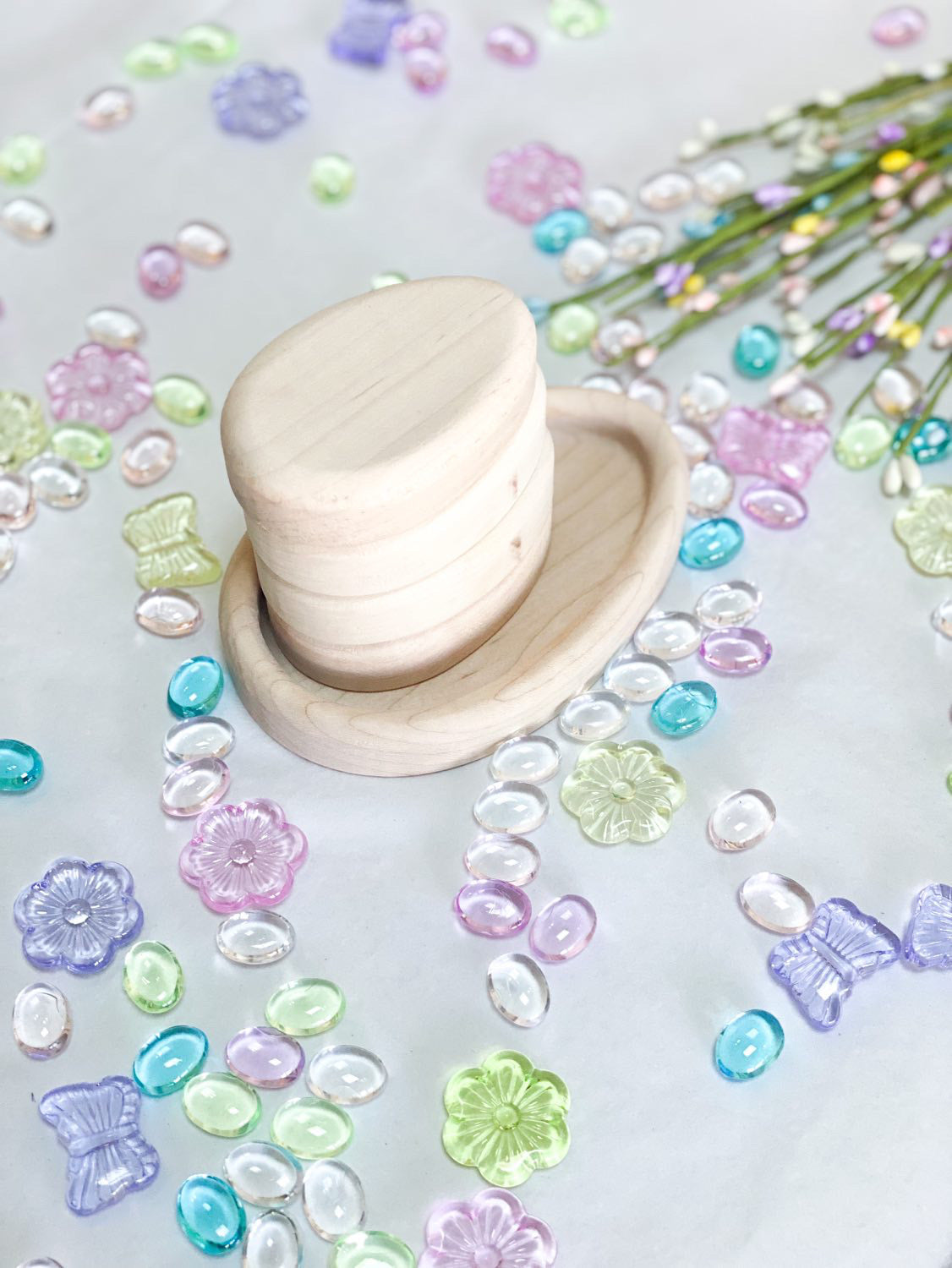 Paintable Wood Eggs and Egg Tray