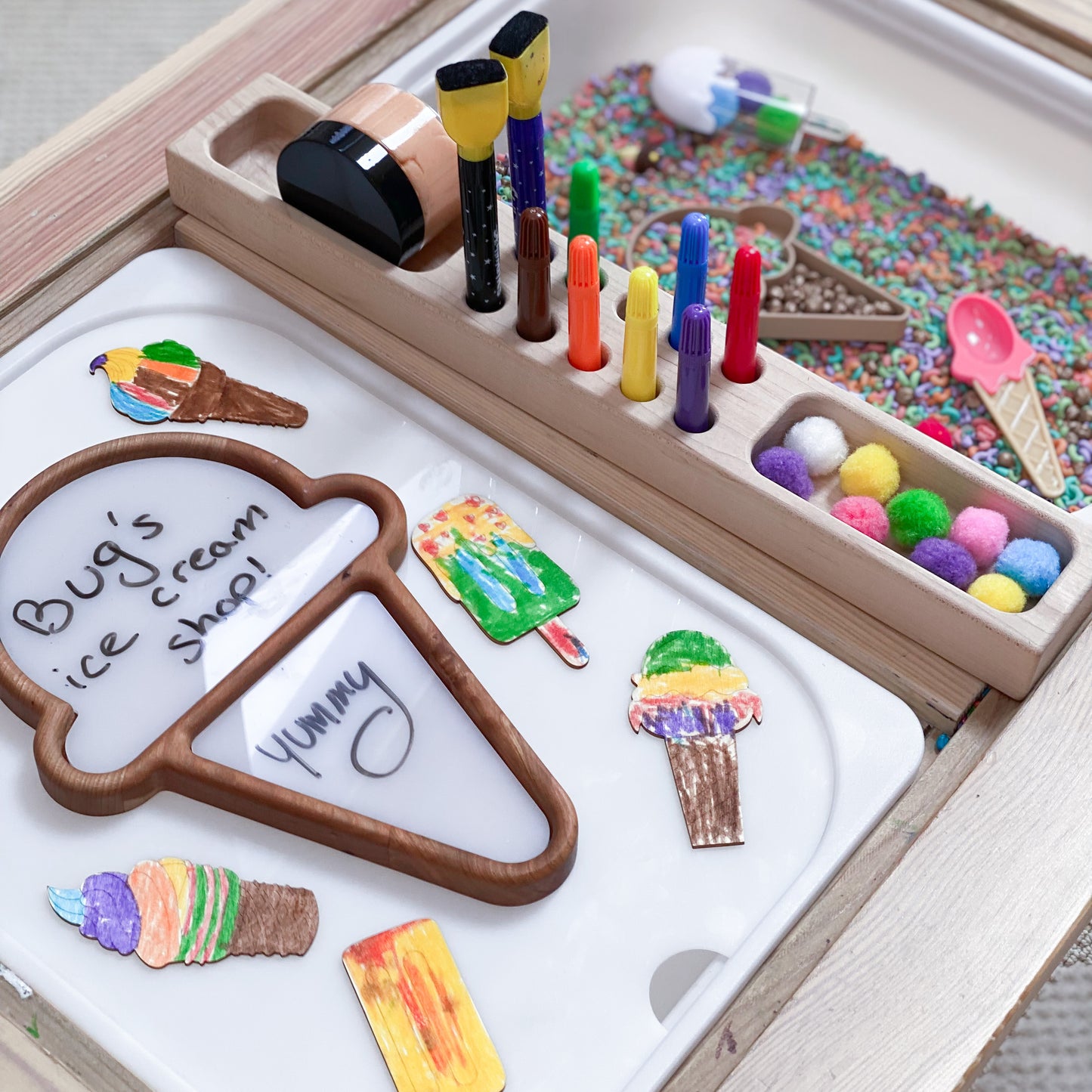 Ice Cream Cone Imaginative Play Tray