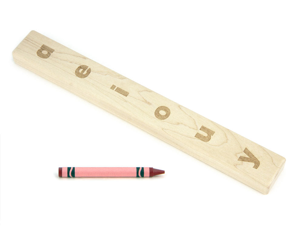 Engraved Maple Vowel Stick