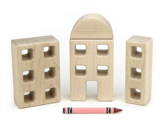 4 pc. Little Town Blocks Highrise Set