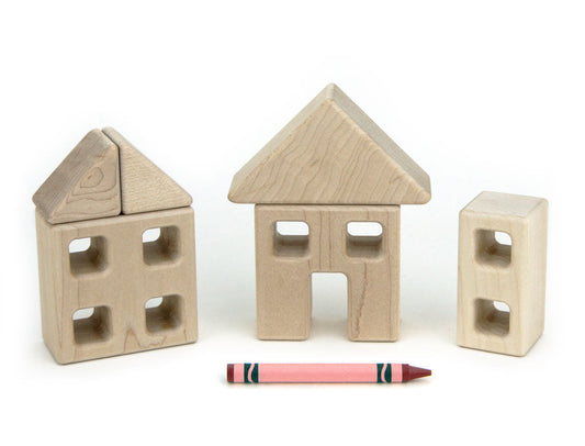 6 pc. Little Town Blocks House Set