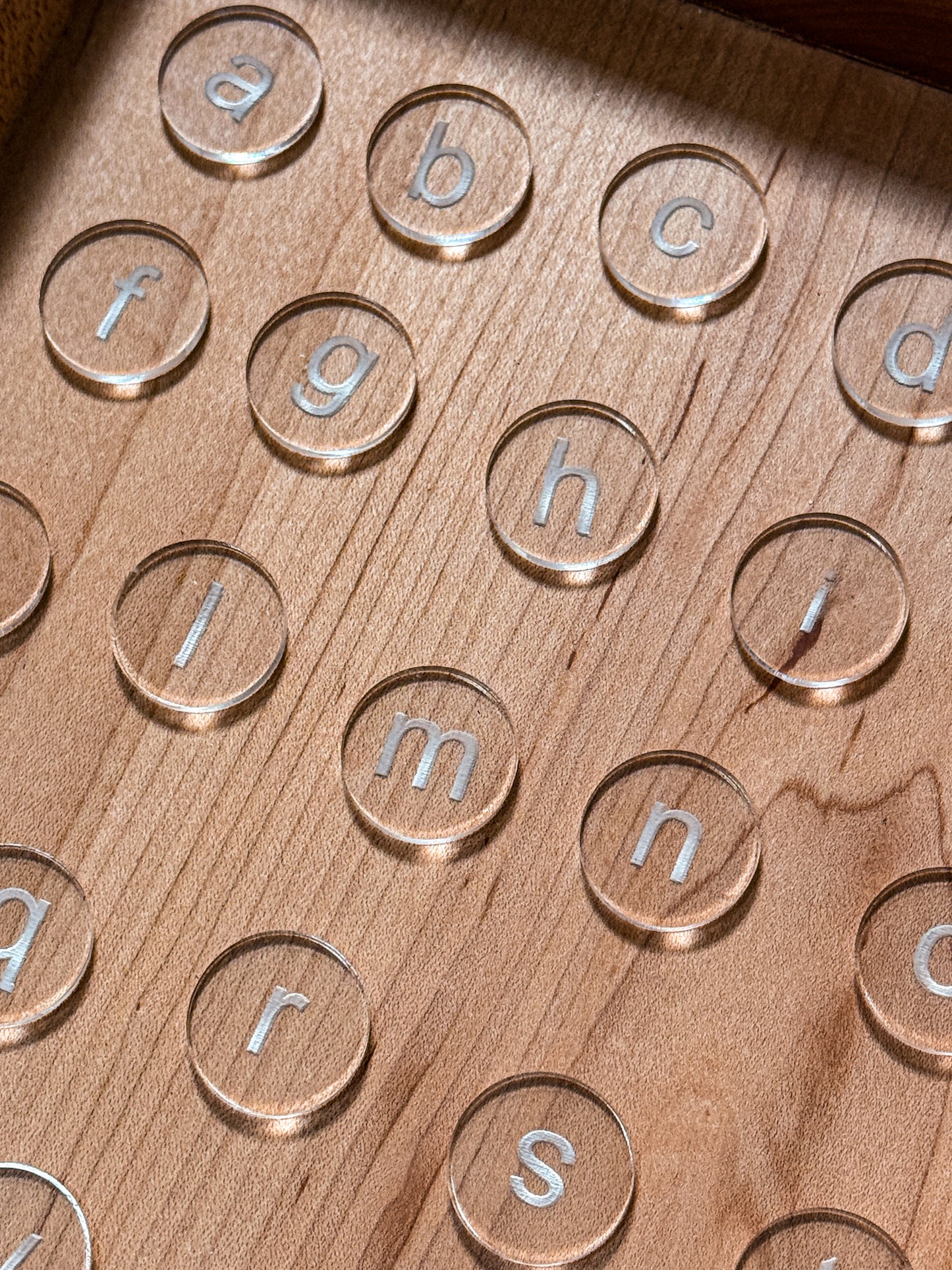 1" Lower Case Letter and Literacy Acrylic Pieces
