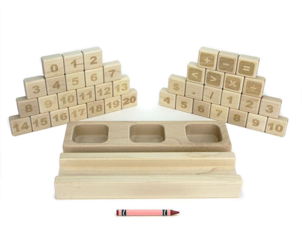 Engraved Maple Math Tray Set