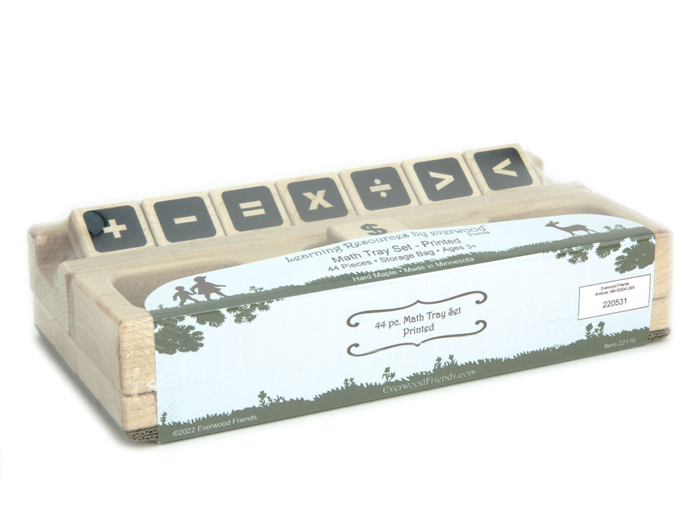 Printed Maple Math Tray Set