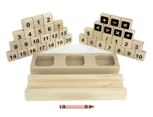 Printed Maple Math Tray Set