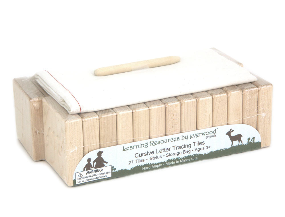 27 pc. Cursive Letter Alphabet Maple Tracing Tiles