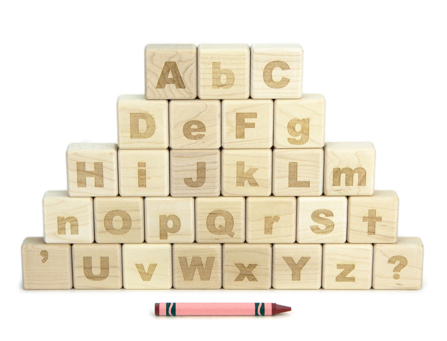 Engraved Maple Word Tray Alphabet Spelling Set