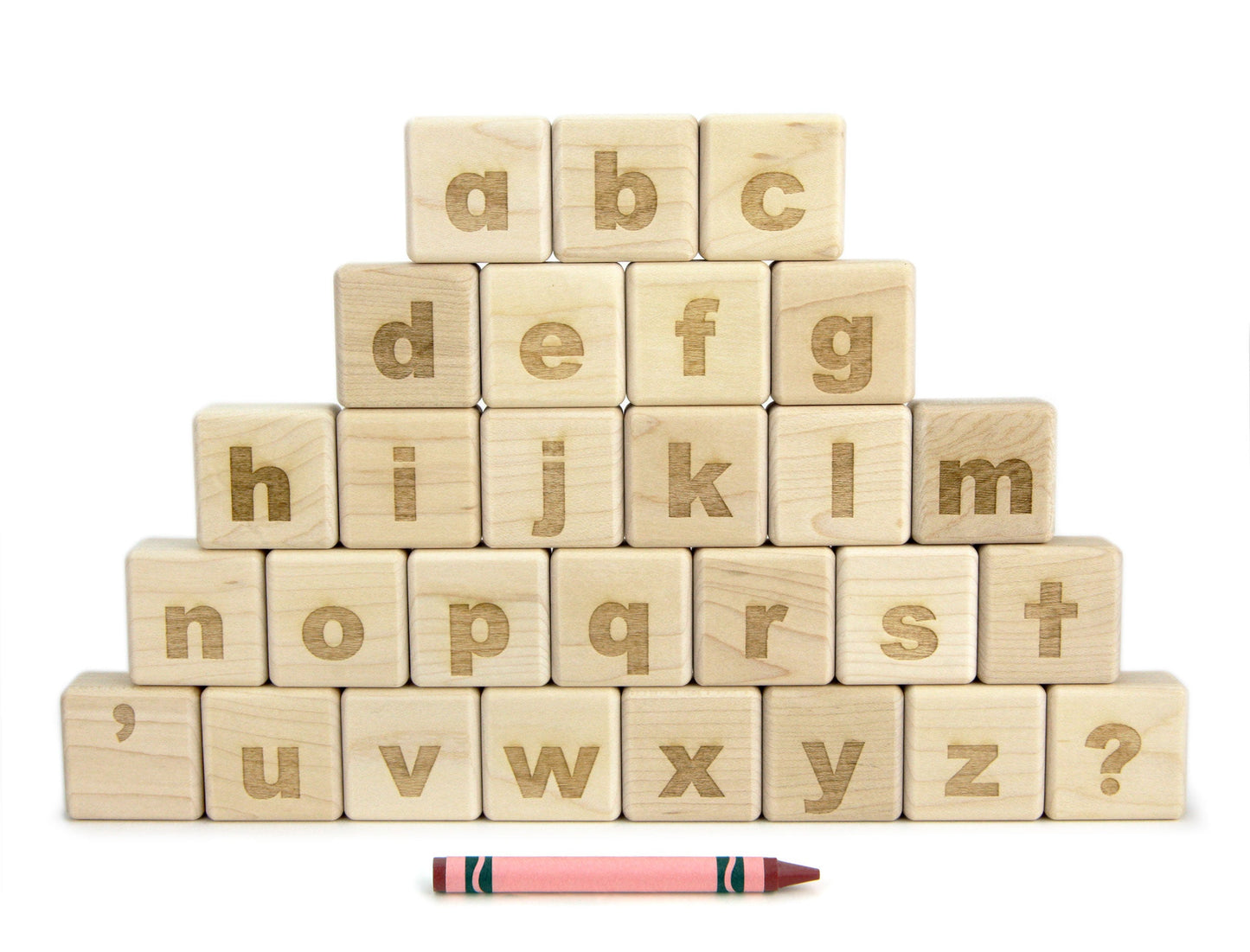 Engraved Maple Word Tray Alphabet Spelling Set