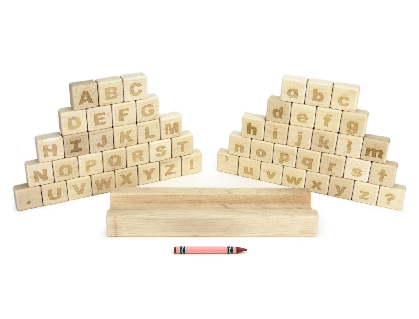Engraved Maple Word Tray Alphabet Spelling Set