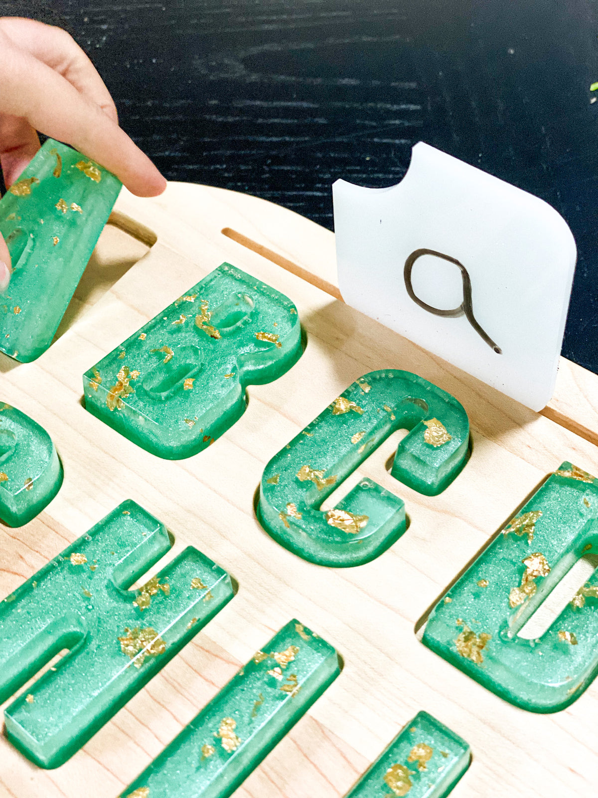 Resin Letter Insert - Wood