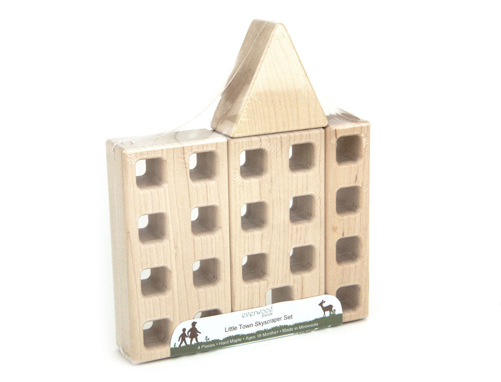 4 pc. Little Town Blocks Skyscraper Set