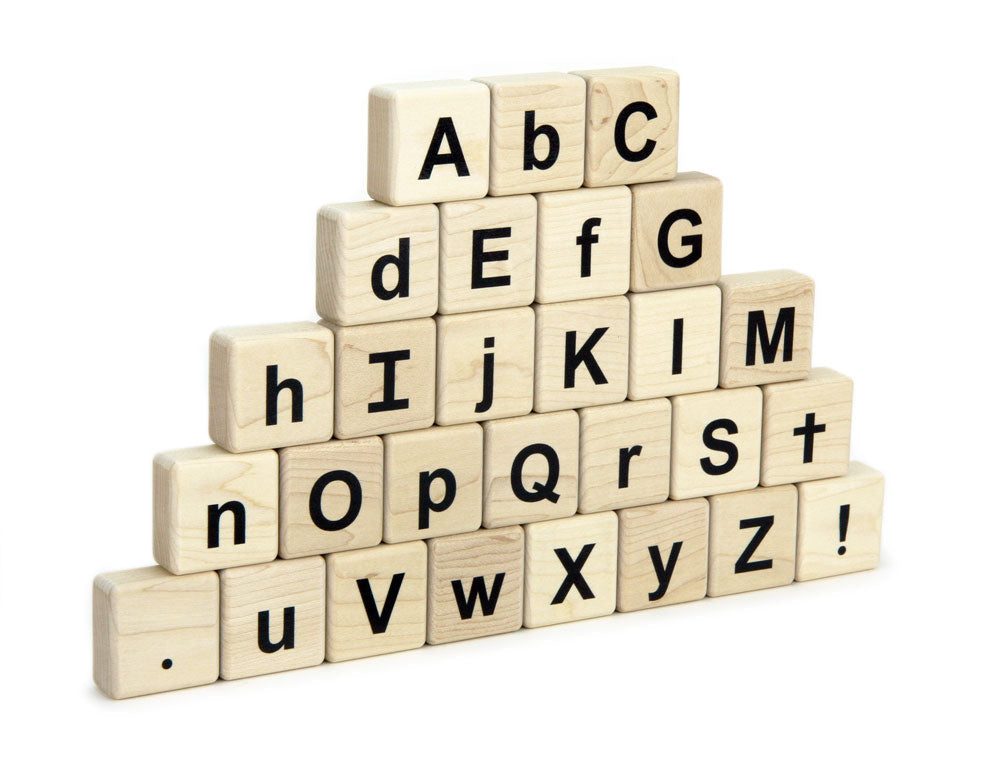 Printed Maple Word Tray Alphabet Spelling Set