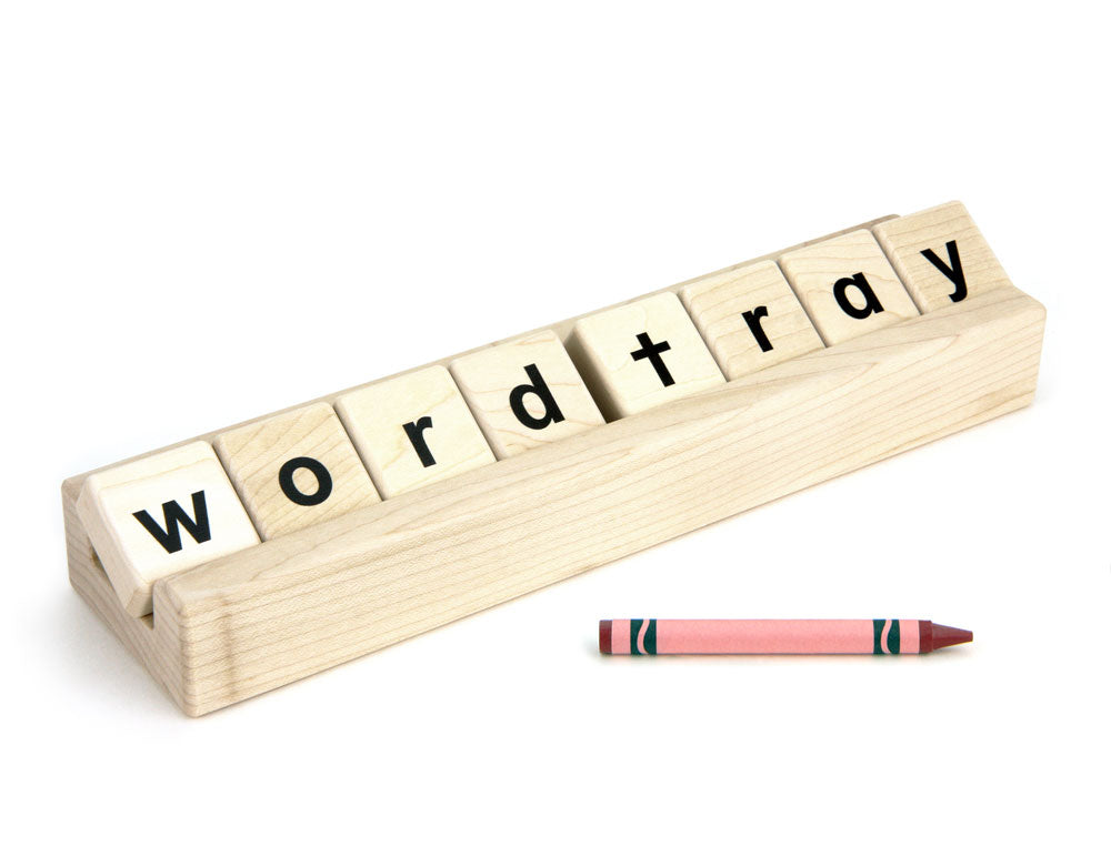 Printed Maple Word Tray Alphabet Spelling Set