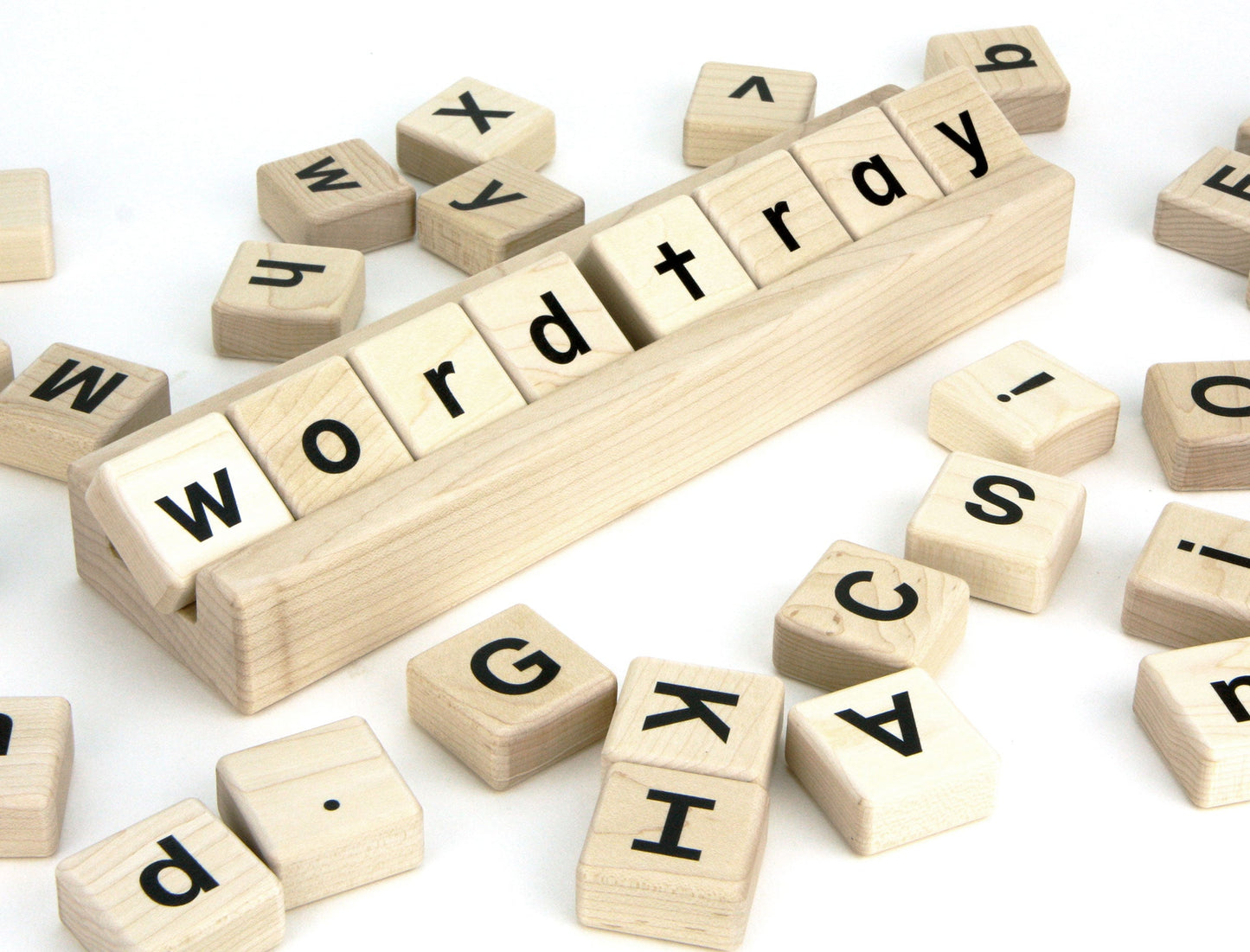 Printed Maple Word Tray Alphabet Spelling Set